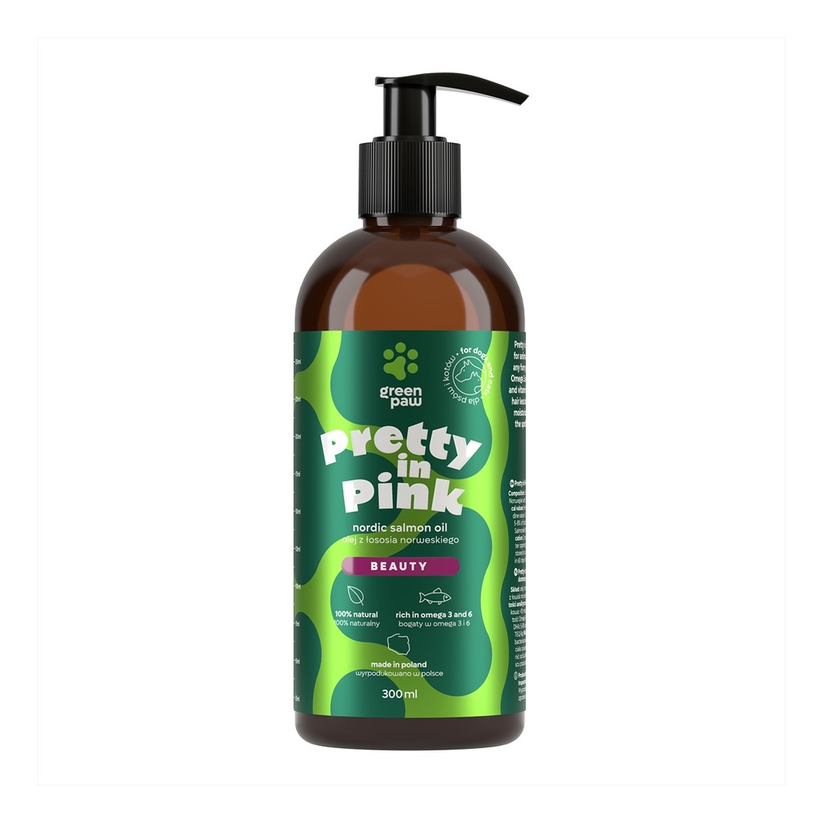 Green Paw Pretty in pink olej z łososia dla psa lub kota 300ml