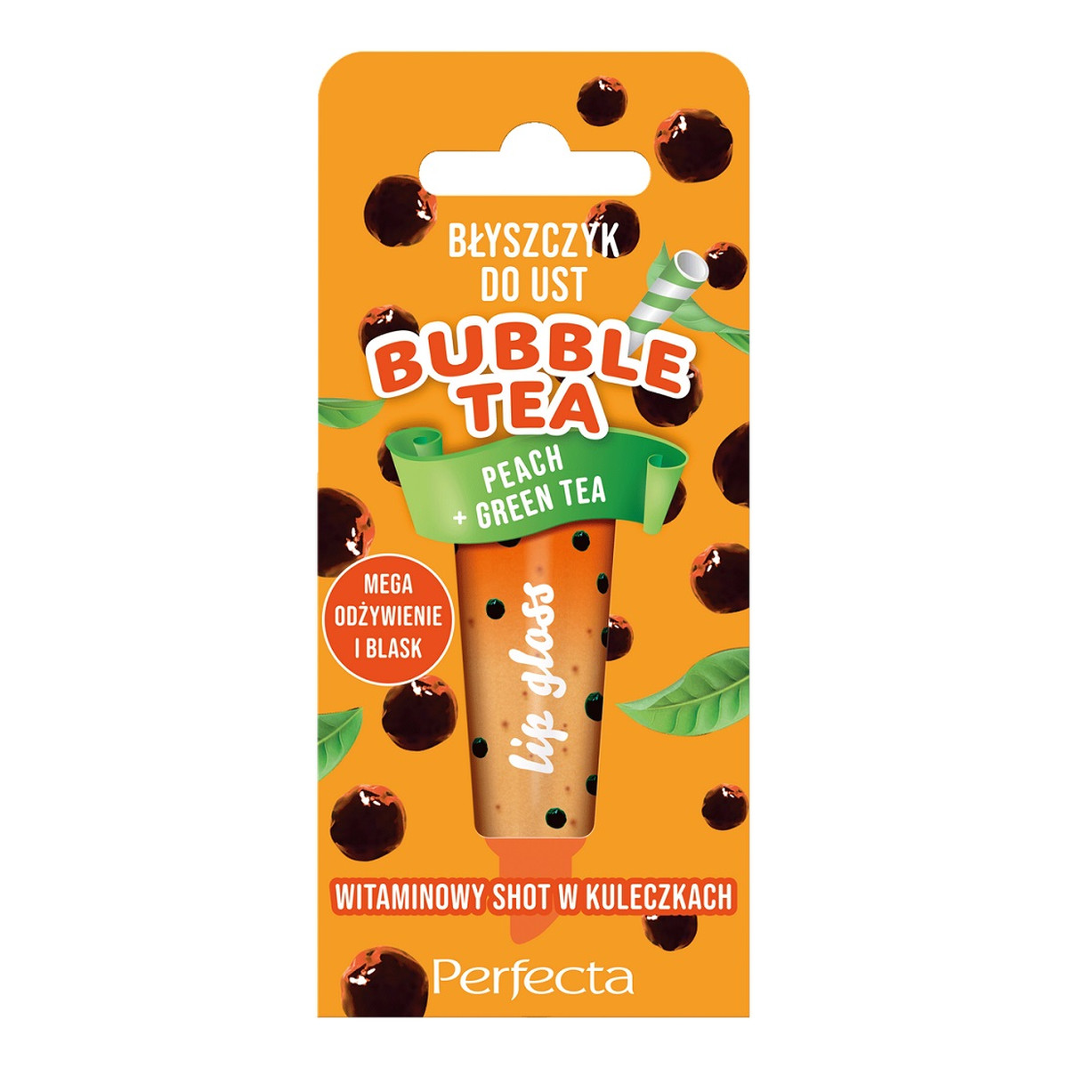 Perfecta Bubble tea błyszczyk do ust peach + green tea 10g