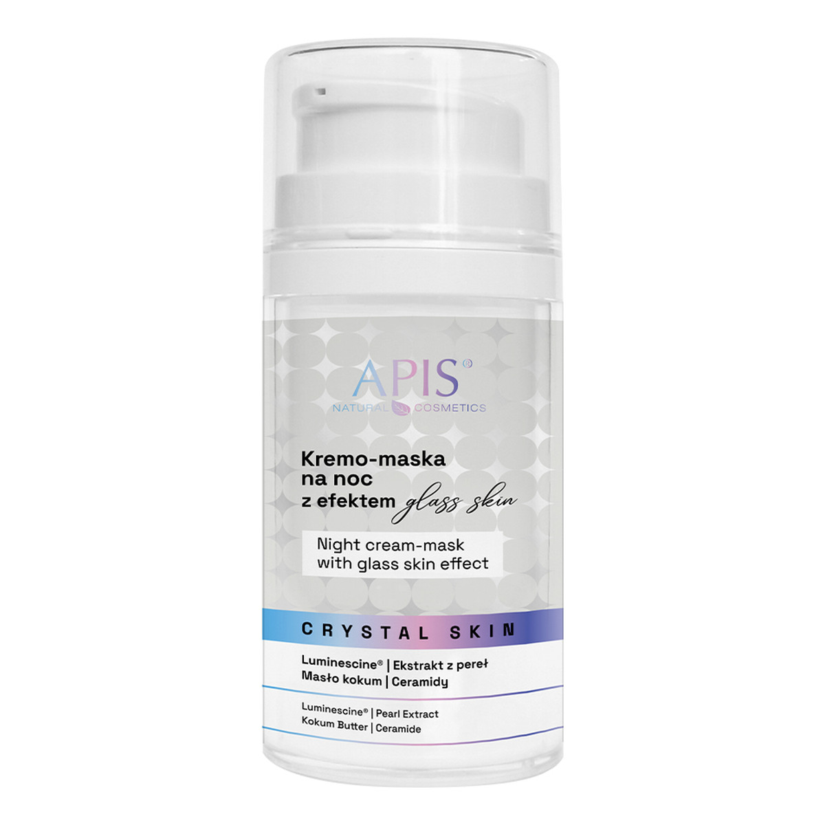 Apis Crystal Skin Kremo maska na noc z efektem „glass skin” 50ml