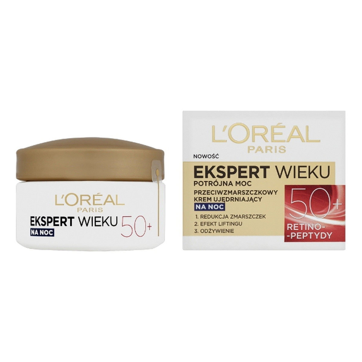 L'Oreal Paris Ekspert Wieku 50+ Przeciwzmarszczkowy Krem Ujędrniający Na Noc 50ml