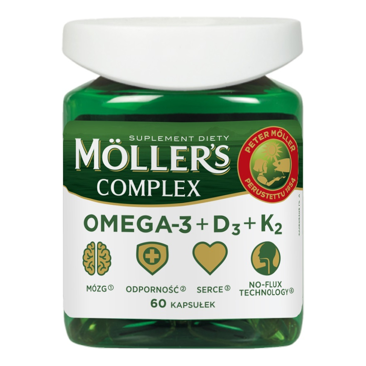 Moller's Complex omega-3 + d3 + k2 suplement diety 60 kapsułek