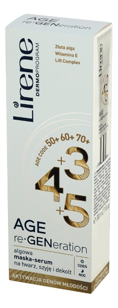 DermoProgram 50+ 60+ 70+ Algowa maska-serum na twarz szyję i dekolt