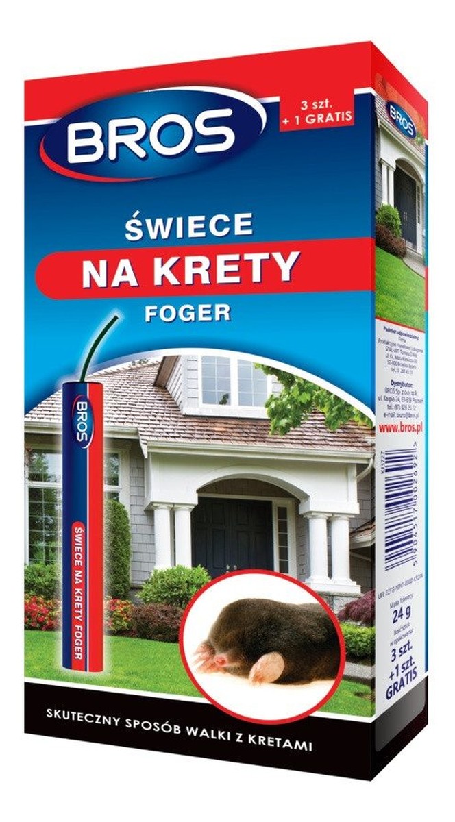 Świece na krety 4 sztuki