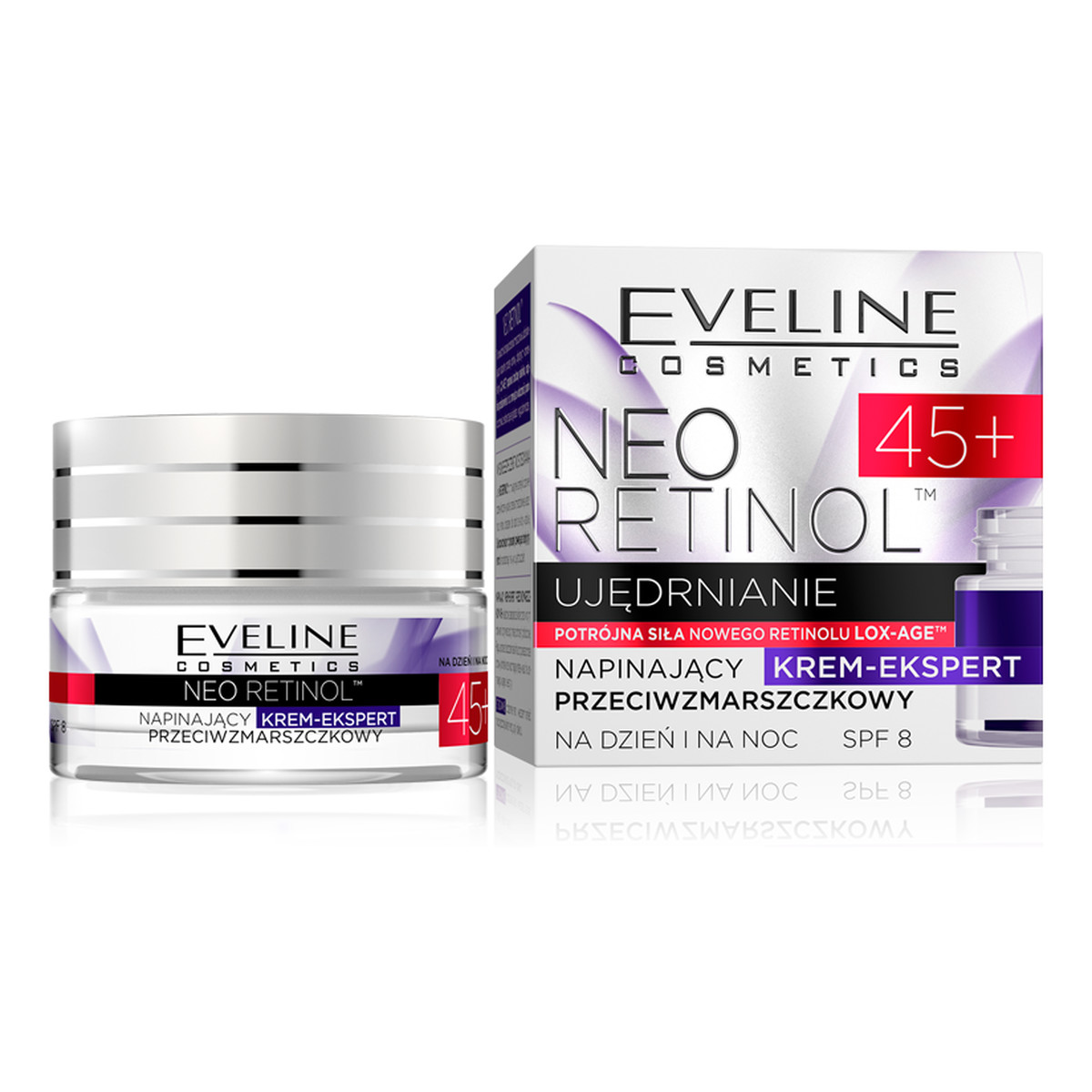 Eveline Neo Retinol Ujędrnianie 45+ Napinający Krem-Ekspert Przeciwzmarszczkowy Na Dzień i Na Noc 50ml