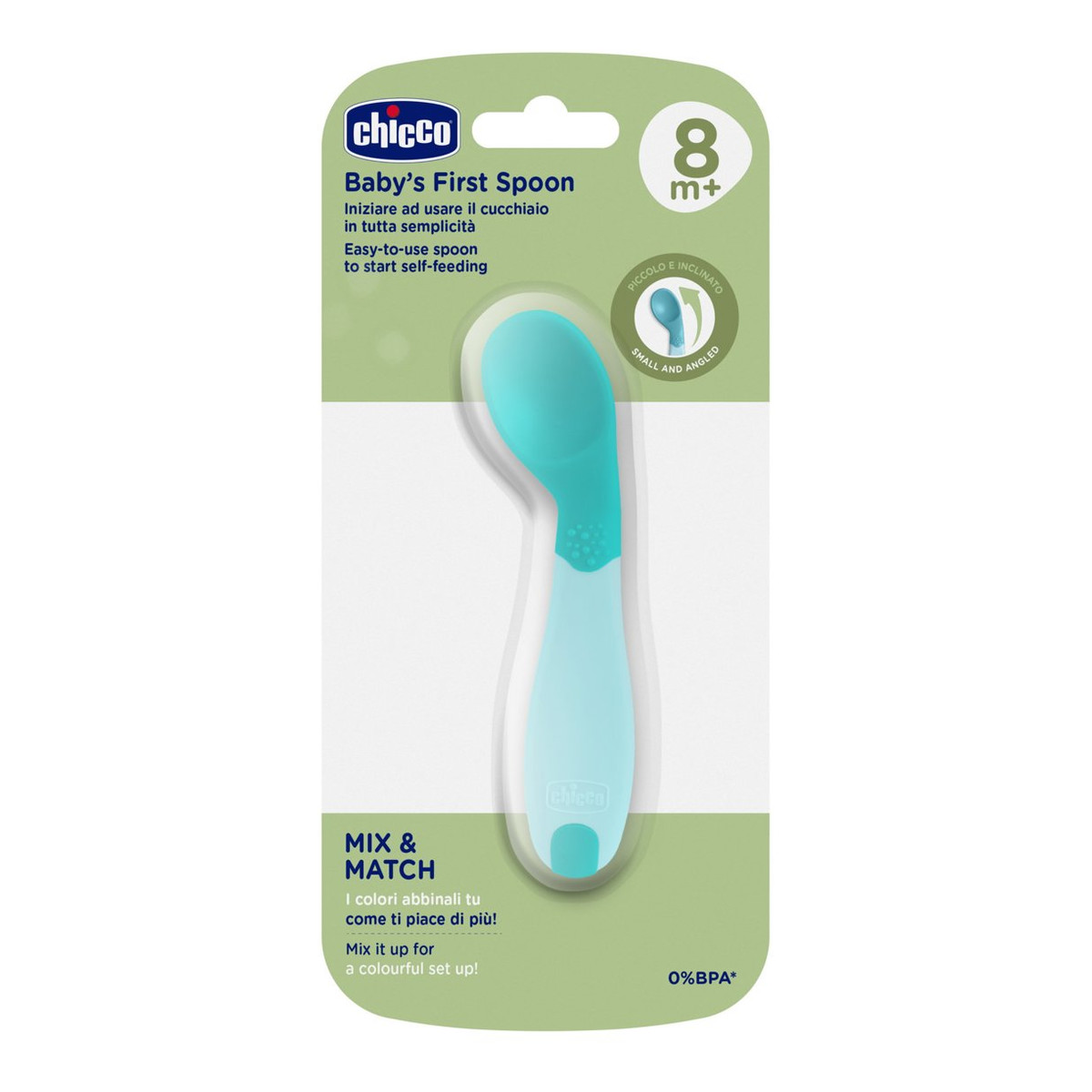 Chicco Pierwsza łyżeczka turkusowa 8m+