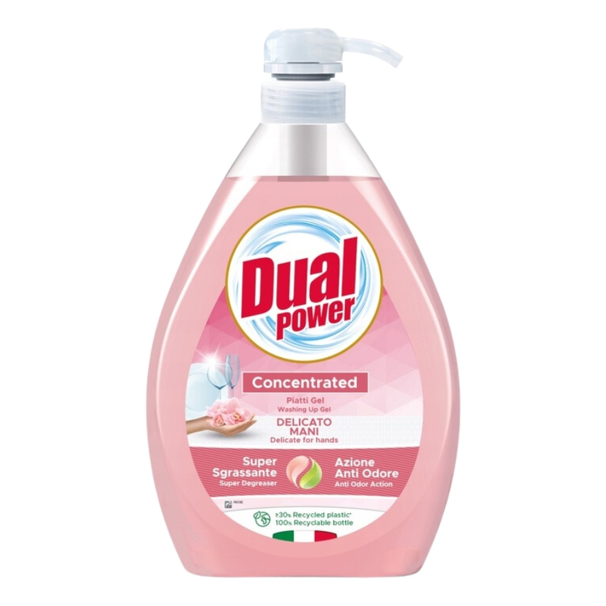 Dual Power Płyn do mycia naczyń o konsystencji żelu DELIKATNE DŁONIE z pompką 1000ml