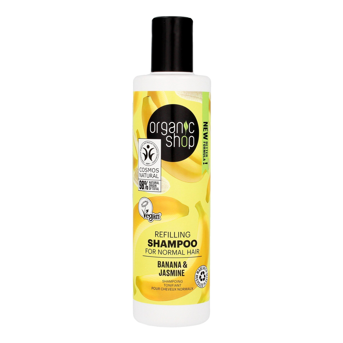 Organic Shop Szampon do włosów normalnych rewitalizujący Banana & Jasmine 280ml