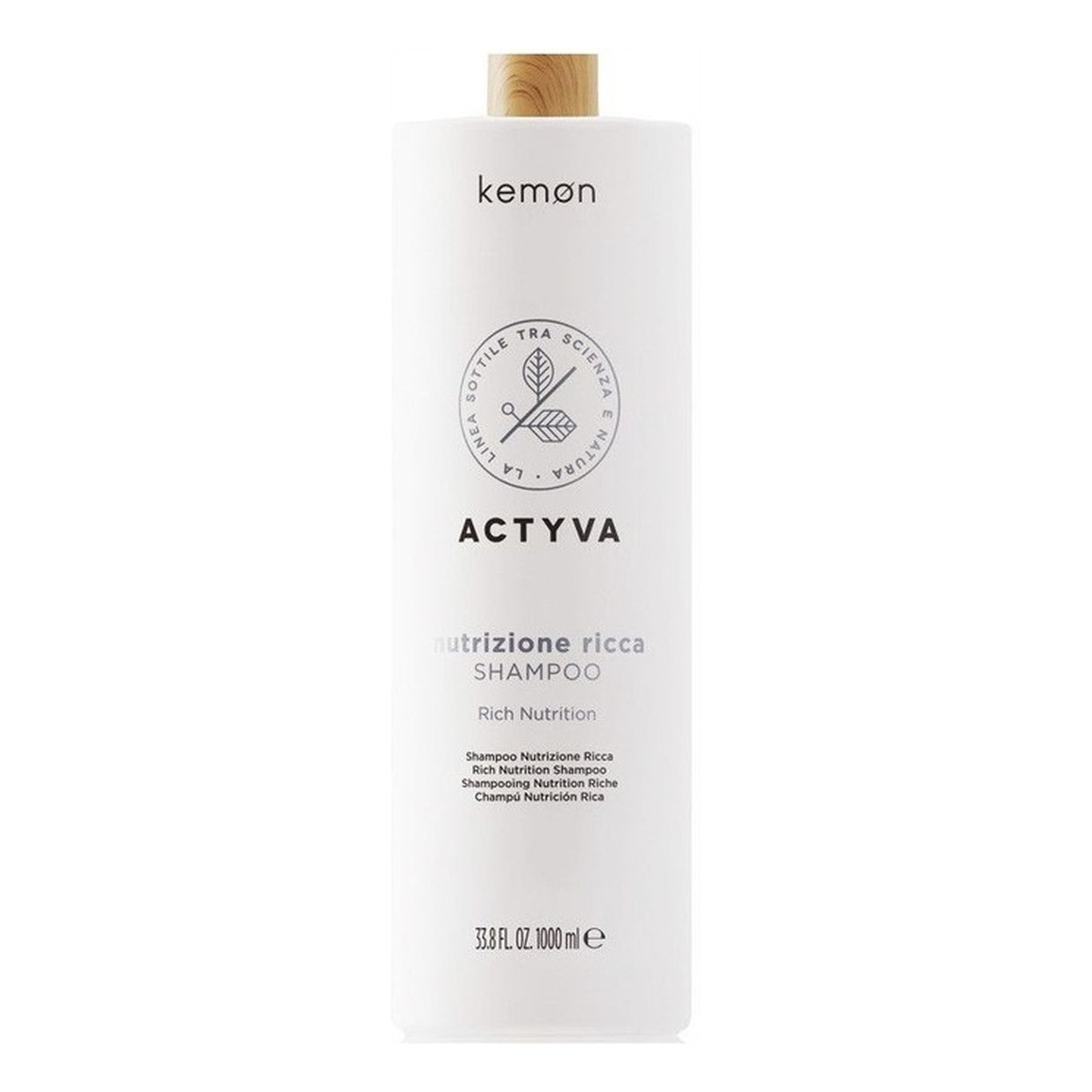 Kemon Actyva Nutrizione Ricca Szampon intensywnie nawilżający do włosów bardzo suchych 1000ml