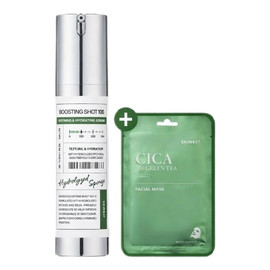 Boosting Shot 100 + Cica With Green Tea Sheet Mask serum do twarzy 50ml + maseczka do twarzy 22ml