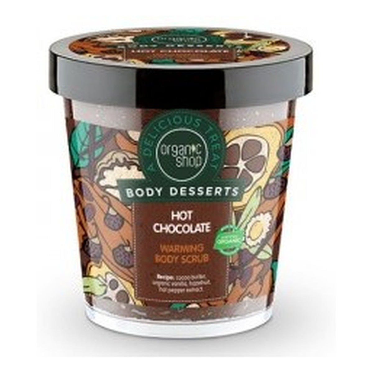 Organic Shop Body Desserts Gorąca Czekolada Rozgrzewający Scrub Do Ciała 450ml