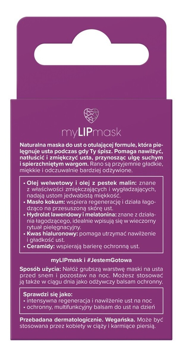 Odżywcza maska do ust na noc