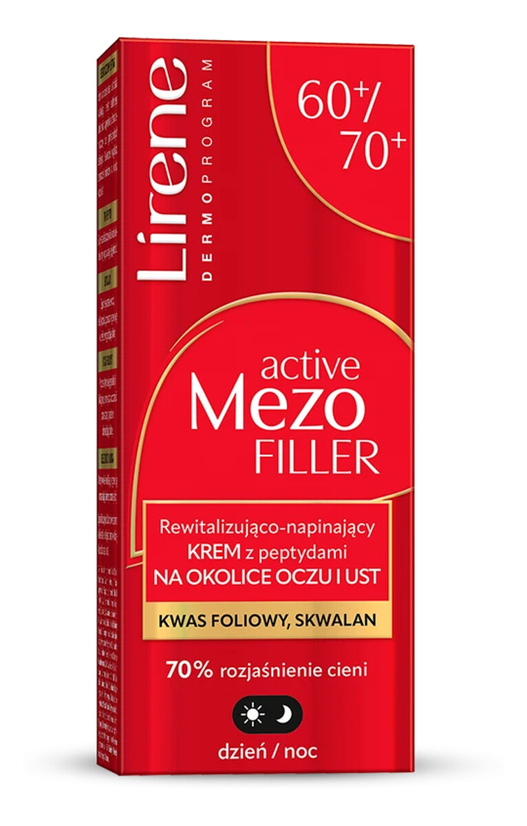 Rewitalizująco-nawilżający krem z peptydami na okolice oczu i ust 60-70+