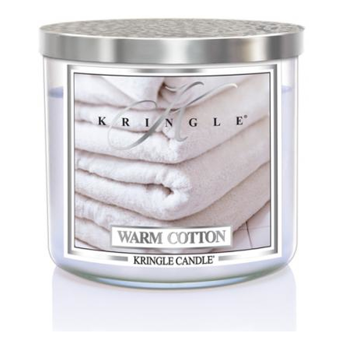 Kringle Candle Tumbler świeca zapachowa z trzema knotami warm cotton 411g