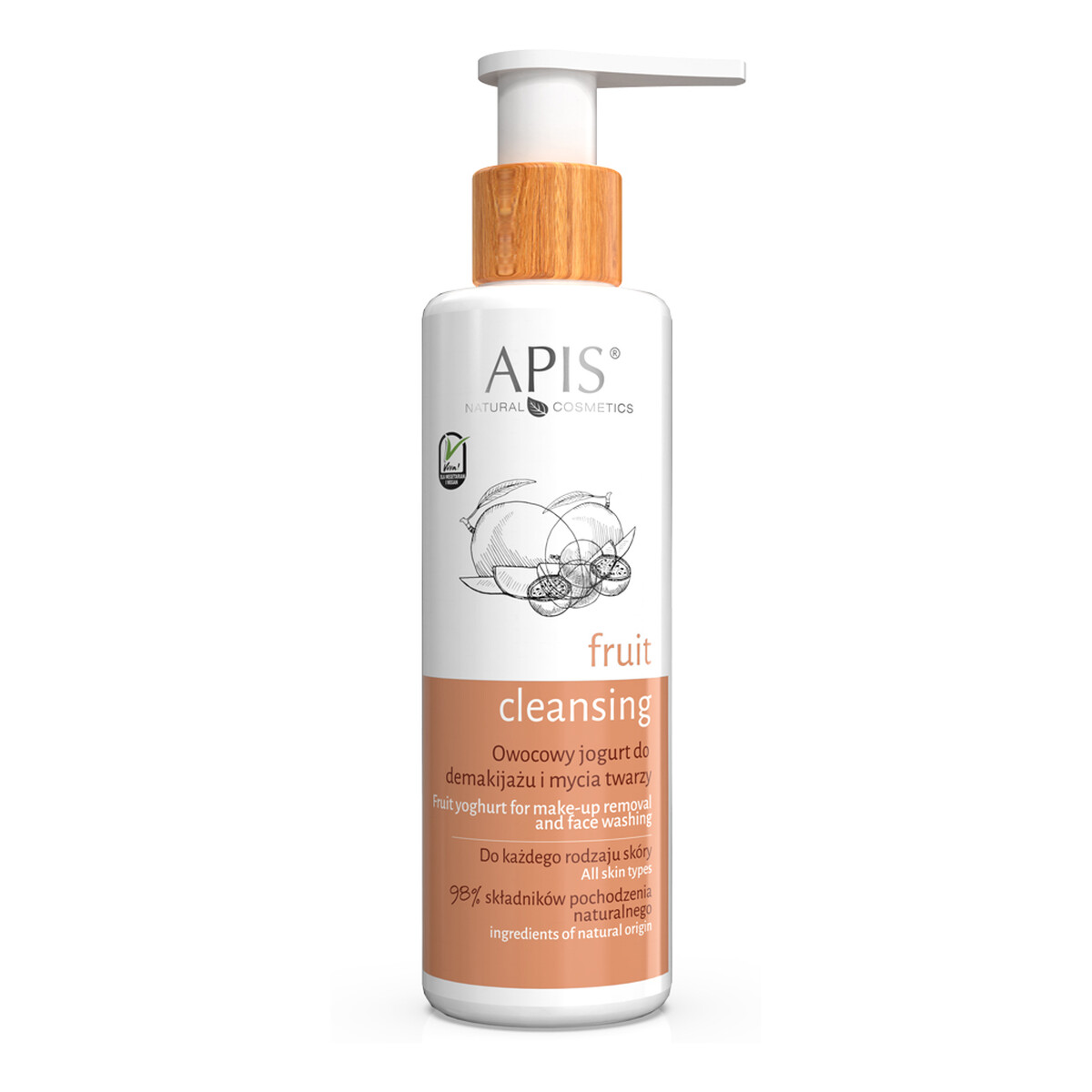 Apis Fruit Cleansing owocowy jogurt do demakjażu i mycia twarzy dla każdego rodzaju skóry 150ml