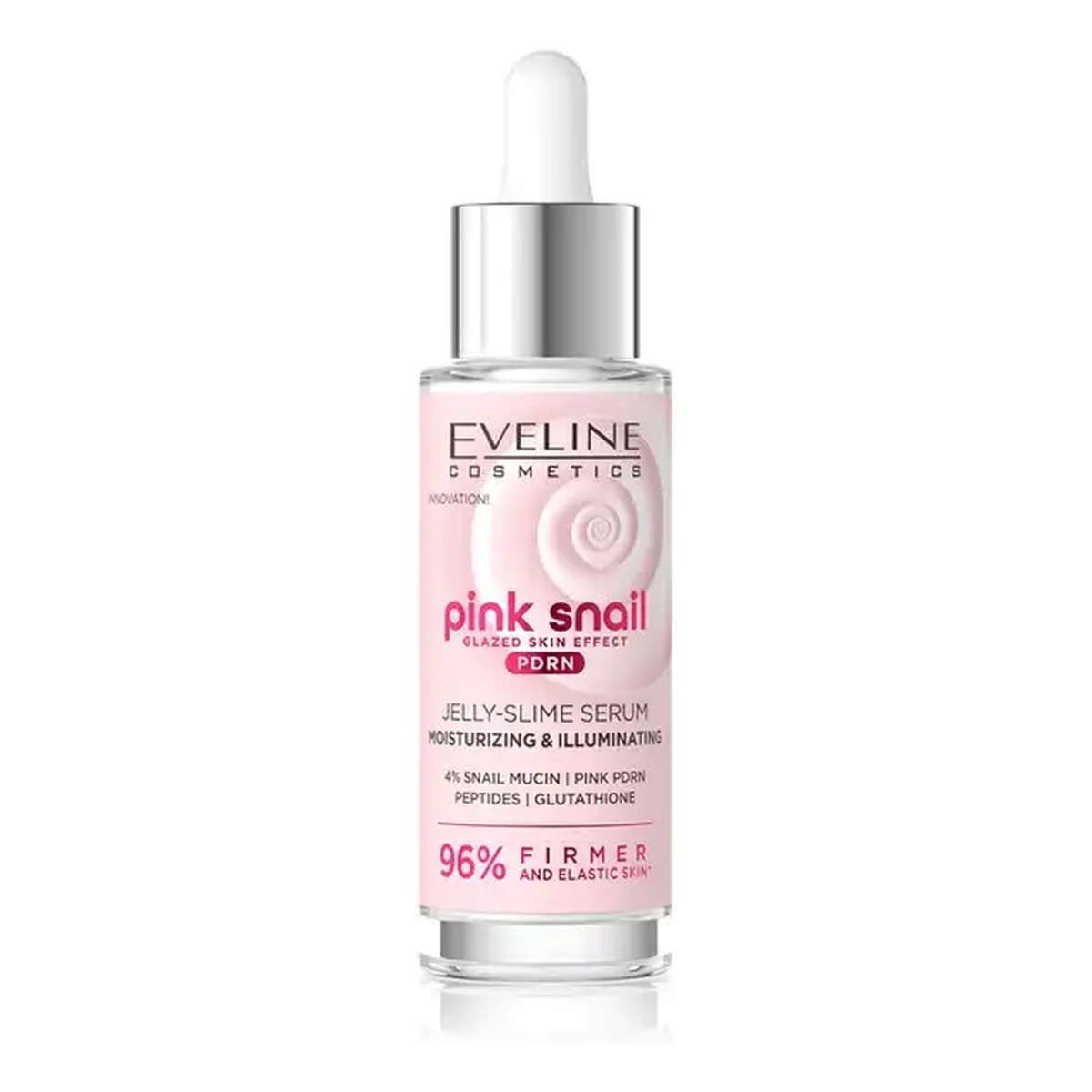 Eveline Pink Snail Glazed Skin Effect Nawilżająco-rozświetlające serum do twarzy 30ml