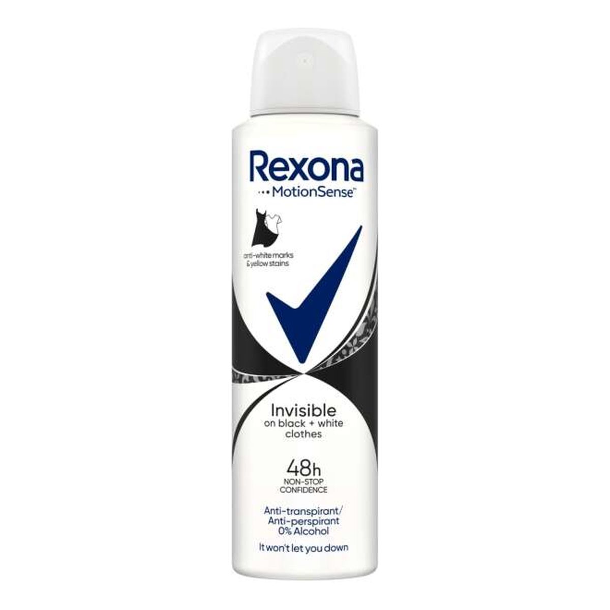 Rexona Invisible on black and white clothes Antyperspirant w sprayu dla kobiet 150ml