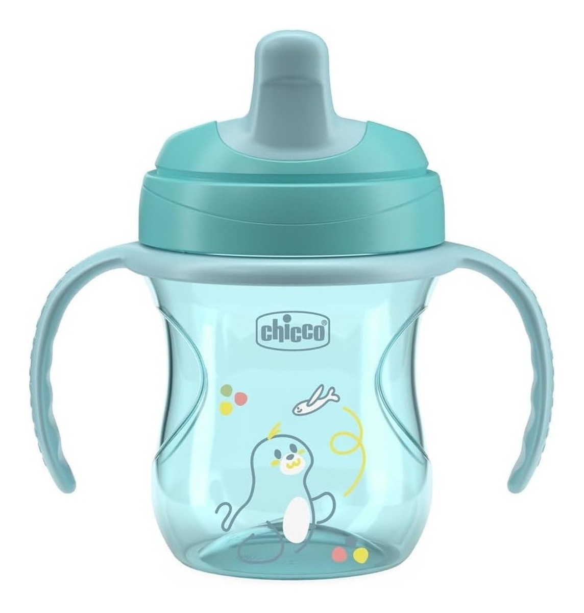 Training Cup kubek niekapek z twardym ustnikiem 6m+ Turkusowy