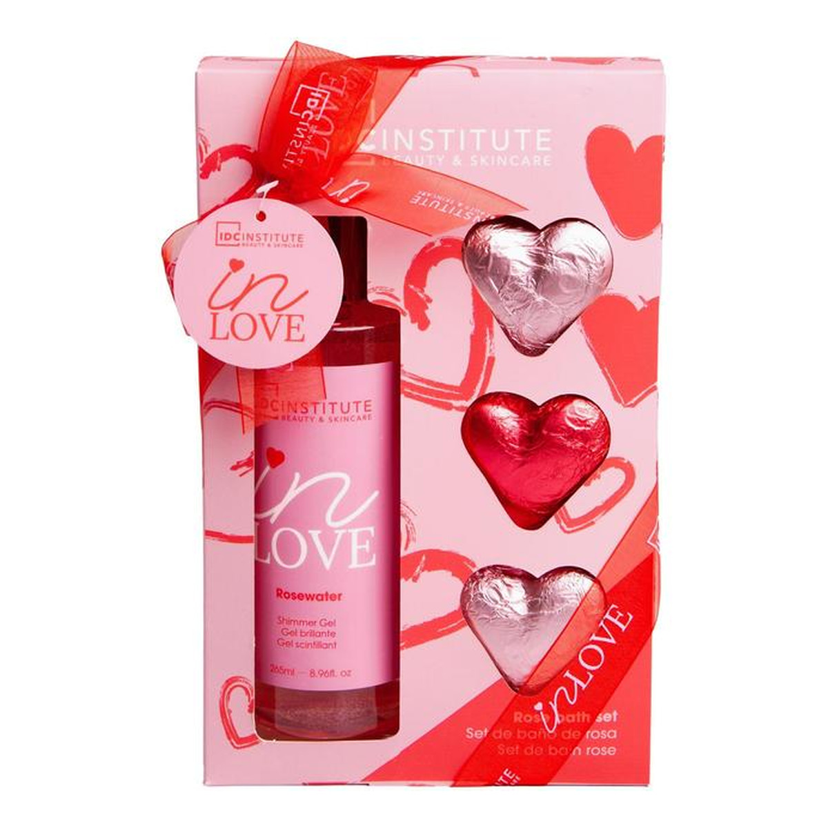IDC In Love Zestaw kosmetyków do kąpieli Żel nabłyszczający i kule do kąpieli