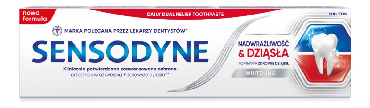 Nadwrażliwość dziąsła pasta do zębów z fluorkiem