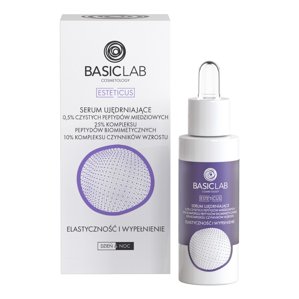 Basiclab Esteticus serum ujędrniające 0.5% czystych peptydów miedziowych elastyczność i wypełnienie 30ml