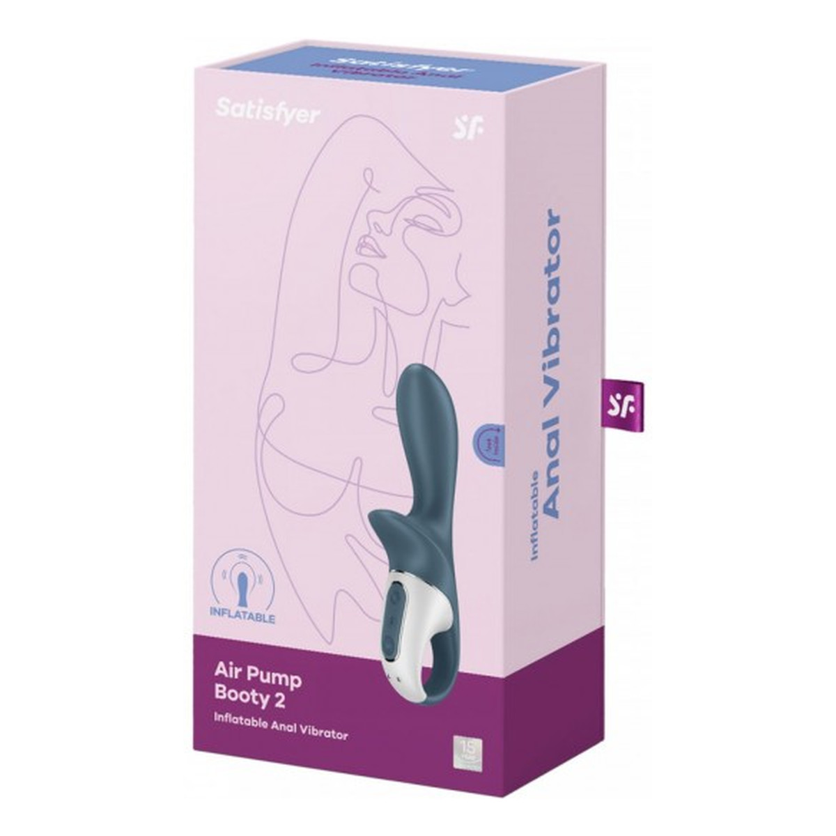 Satisfyer Air Pump Booty 2 Inflatable Anal Vibrator Wibrator ssący analny