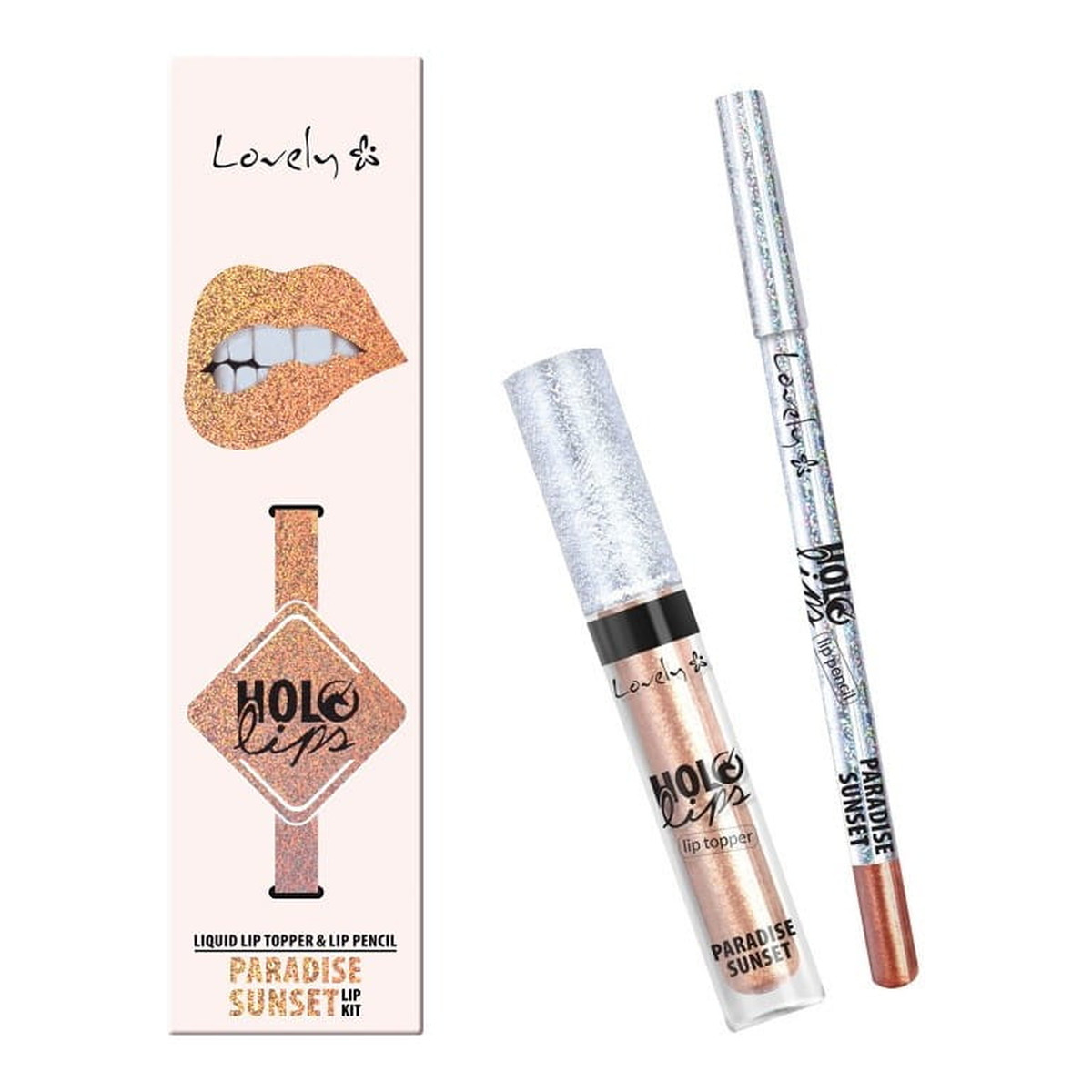 Lovely Holo Lips Liquid Lip Topper & Lip Pencil wielofunkcyjny zestaw do makijażu