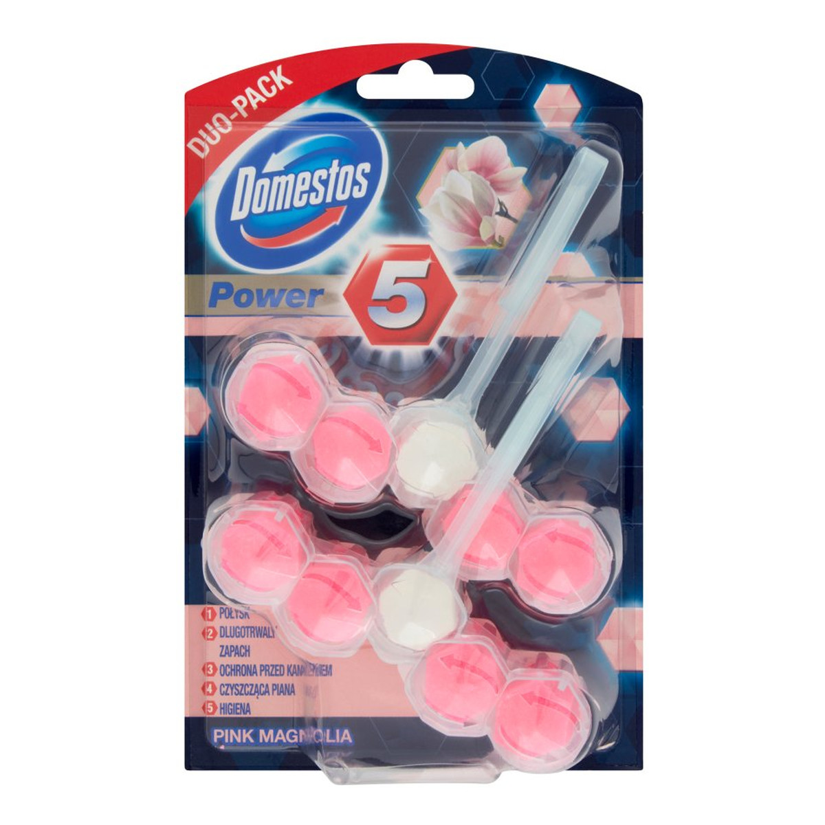 Domestos Power 5 Pink Magnolia Kostka toaletowa 2 x 55g