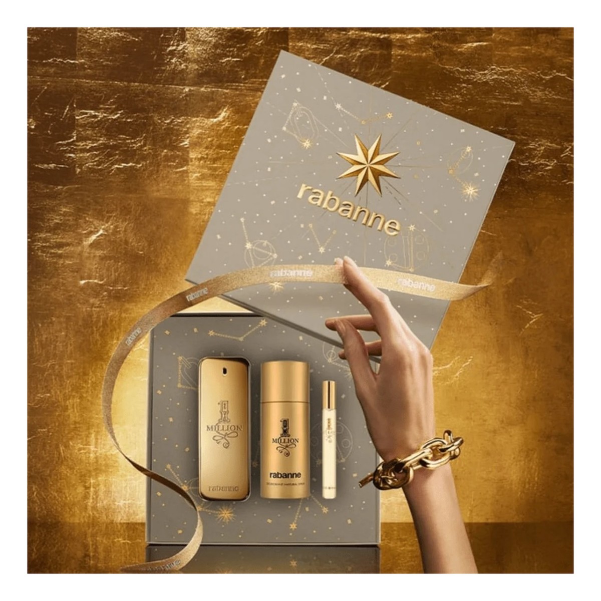 Paco Rabanne 1 Million Men zestaw woda toaletowa spray 100ml + dezodorant spray 150ml + woda toaletowa 10ml