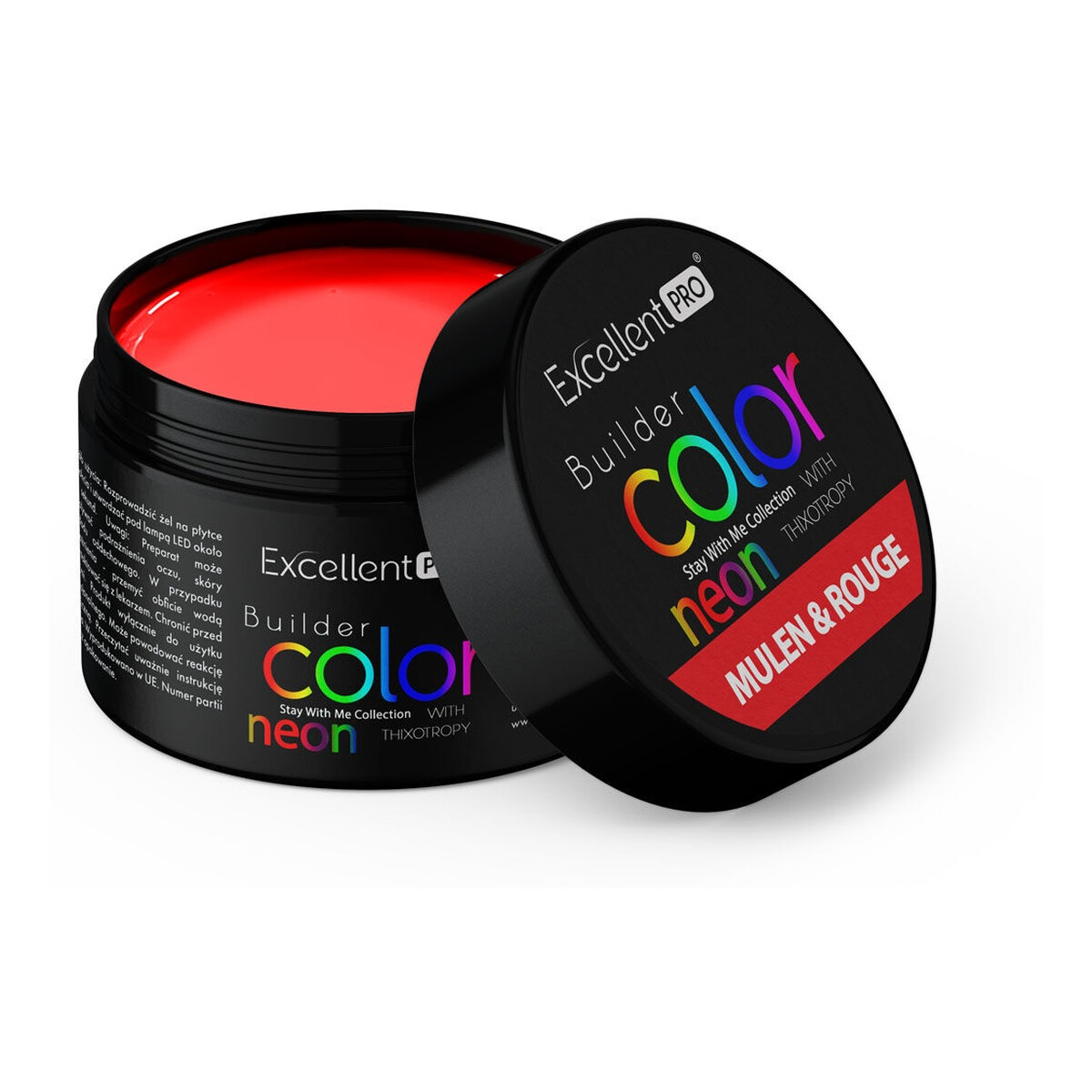 Excellent PRO Builder Color Neon With Thixotropy Żel budujący mulen rouge 15g