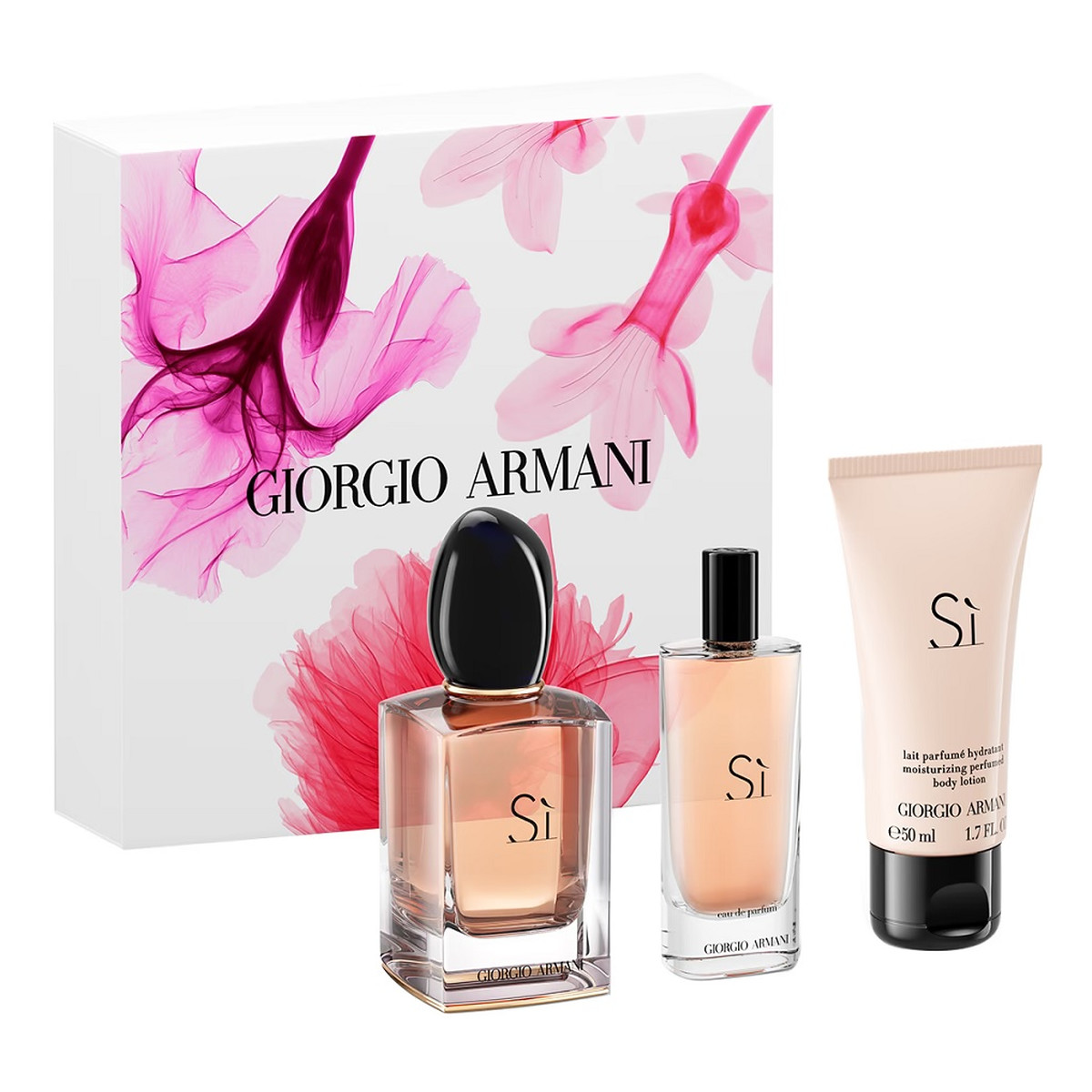Giorgio Armani Si Zestaw woda perfumowana spray 50ml + woda perfumowana spray 15ml + balsam do ciała 50ml
