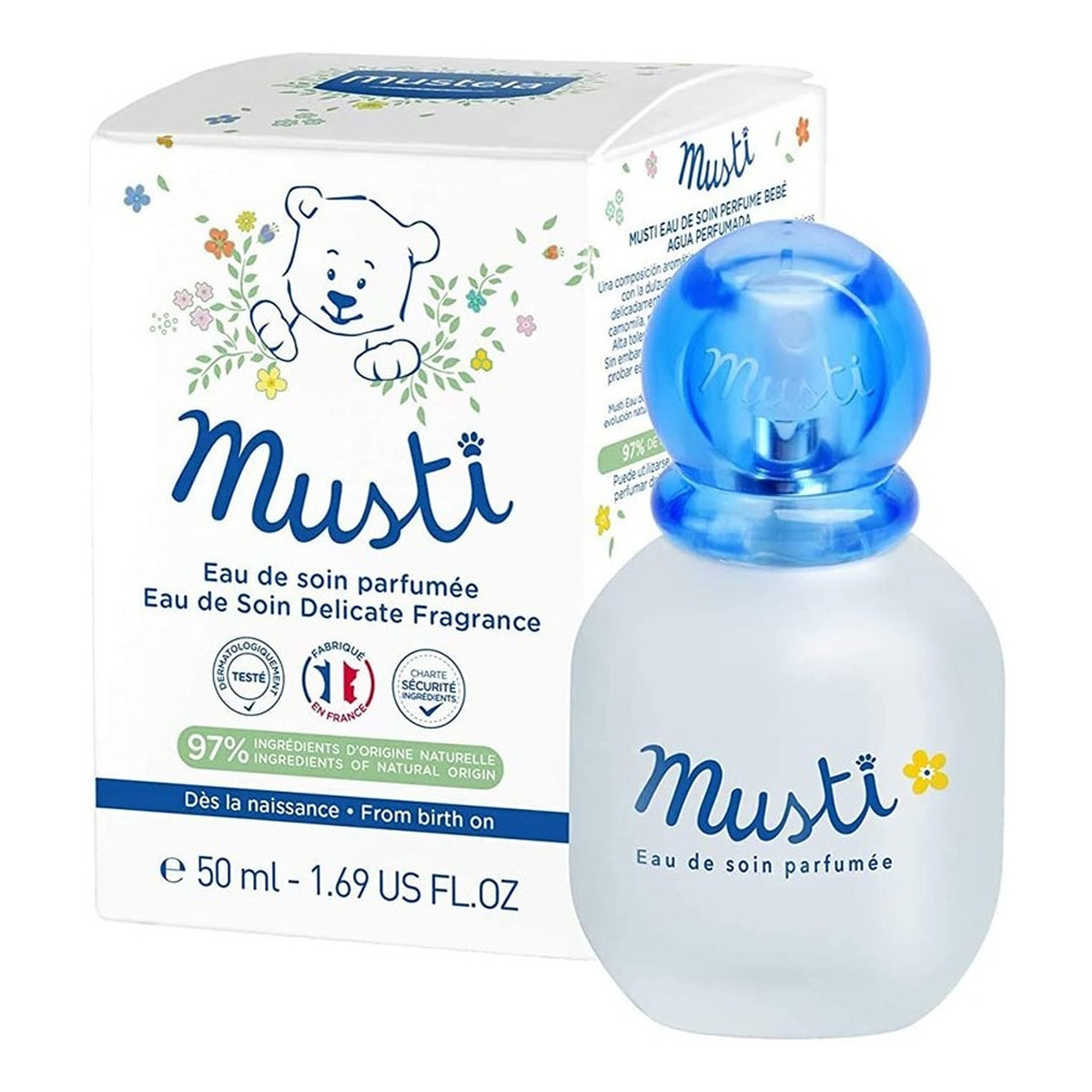 Mustela Musti Eau De Soin pielęgnacyjna Woda perfumowana dla niemowląt i dzieci 50ml