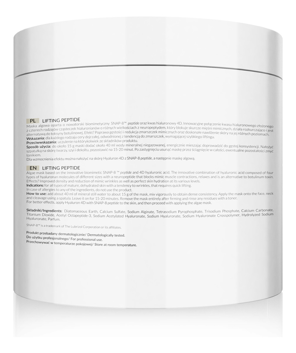 Liftingująco-napinająca maska algowa z SNAP-8™ peptydy