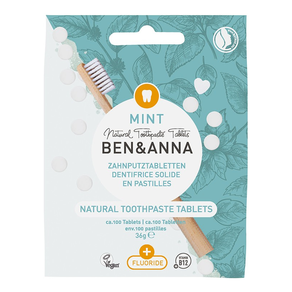 Ben&Anna Natural toothpaste tablets naturalne tabletki do mycia zębów z fluorem 36g