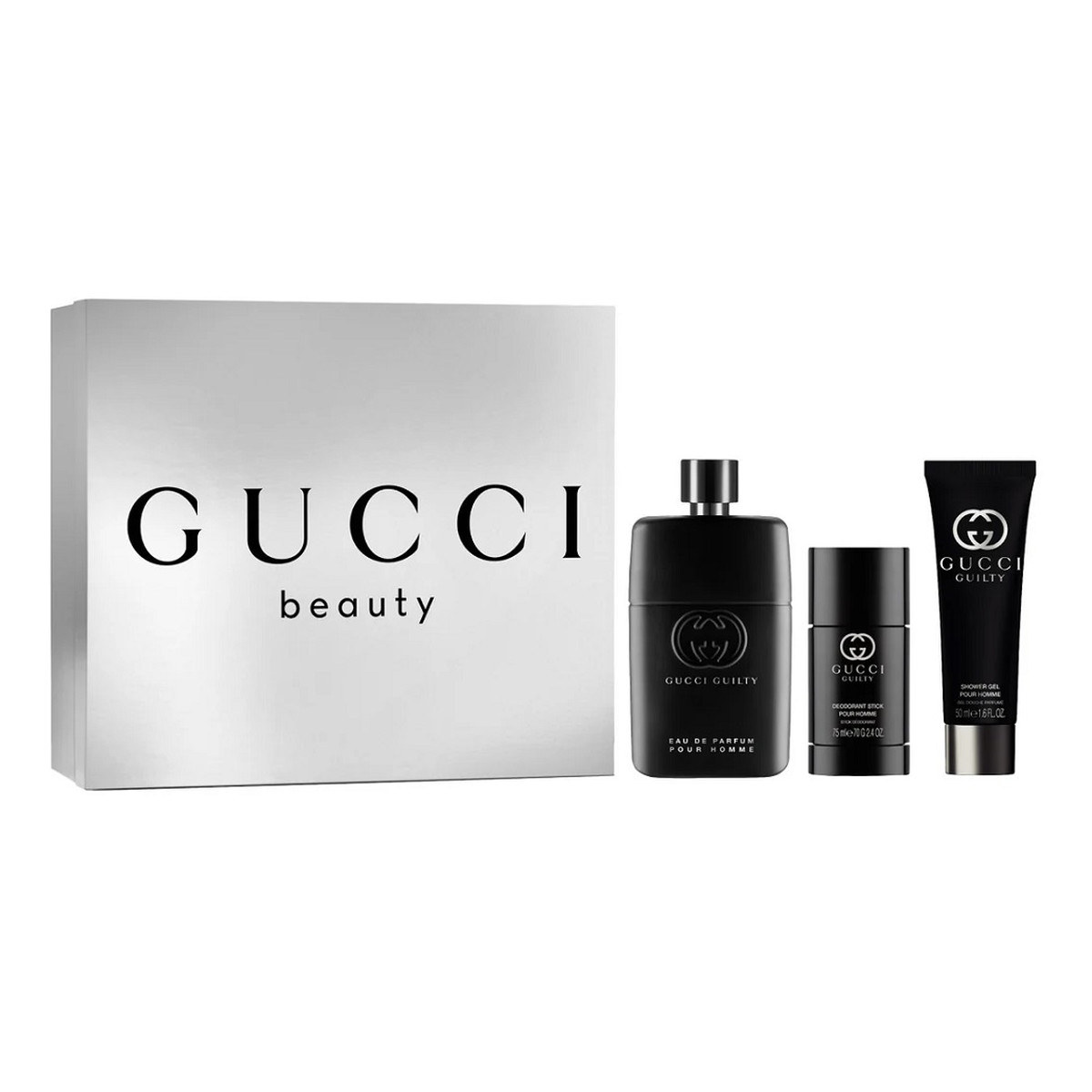 Gucci Guilty Pour Homme Zestaw woda perfumowana spray 90ml + żel pod prysznic 50ml + dezodorant sztyft 75ml