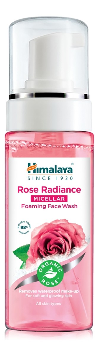 Rozświetlająca micelarna pianka do mycia twarzy z organiczną różą