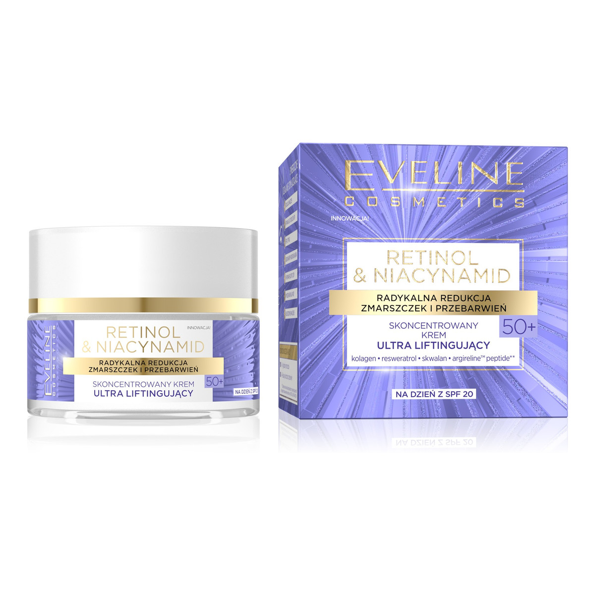 Eveline Retinol & Niacynamid Skoncentrowany Krem ultra liftingujący SPF20 na dzień 50+ 50ml