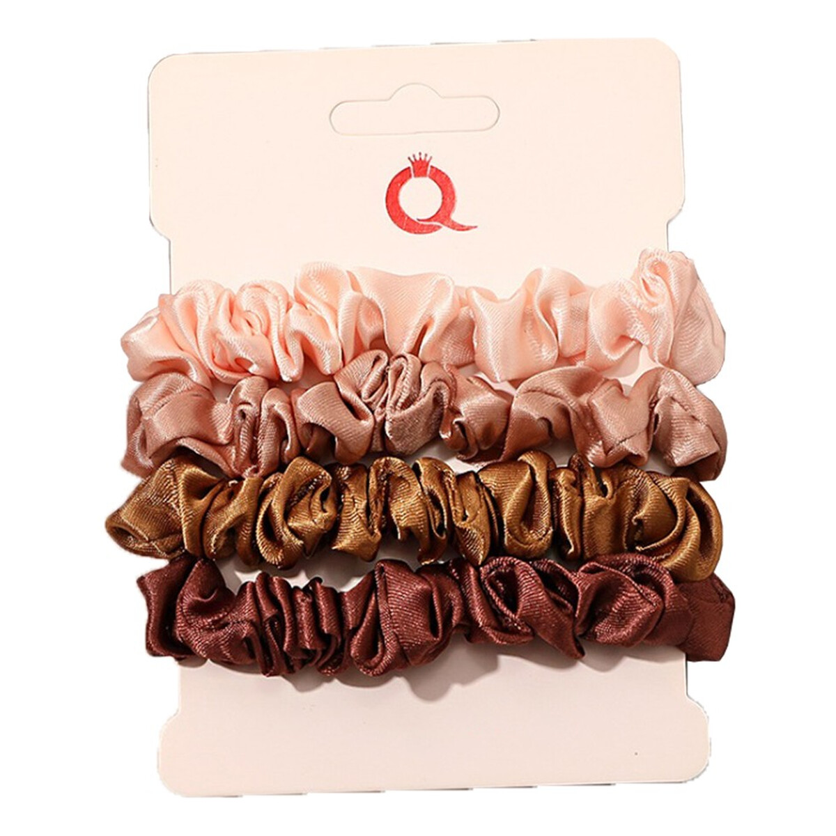 Ecarla Gumki do włosów typu "scrunchie" - Pin Up Cream 4szt