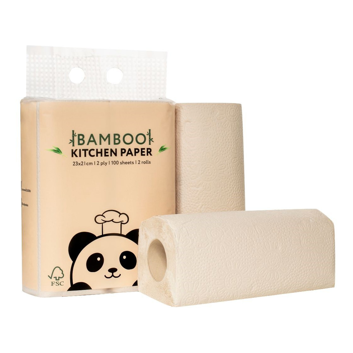 ZUZii Bambusowy ręcznik kuchenny 2 warstwy, 2 rolki