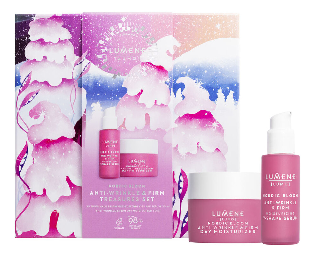 Nordic Bloom Lumo Anti-Wrinkle & Firm Treasures Zestaw Anti-wrinkle & Firm Moisturizing V-Shape Serum + Anti-Wrinkle & Firm Day Moisturizer