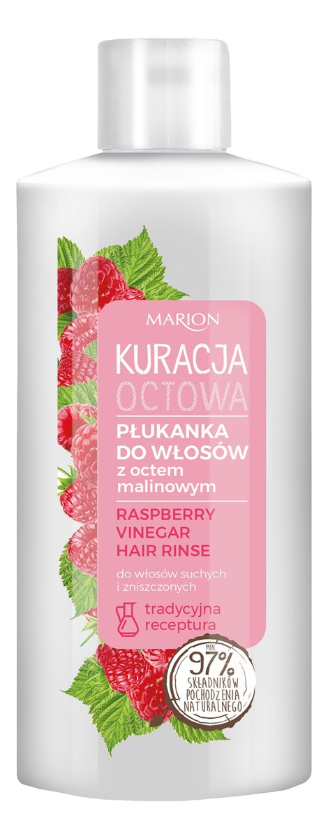Płukanka do włosów z octem malinowym włosy suche i zniszczone