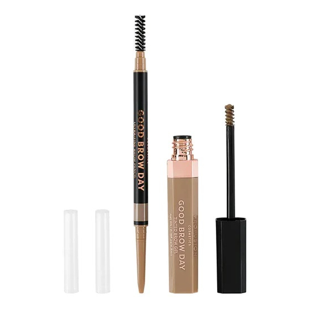 Profusion Good Brow Day Brow Soft Black Pencil Kredka do brwi 0,08g + Tinted Brow Gel Żel do brwi 4,5ml