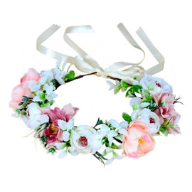 Wianek,opaska do włosów z kwiatów BOHObW101