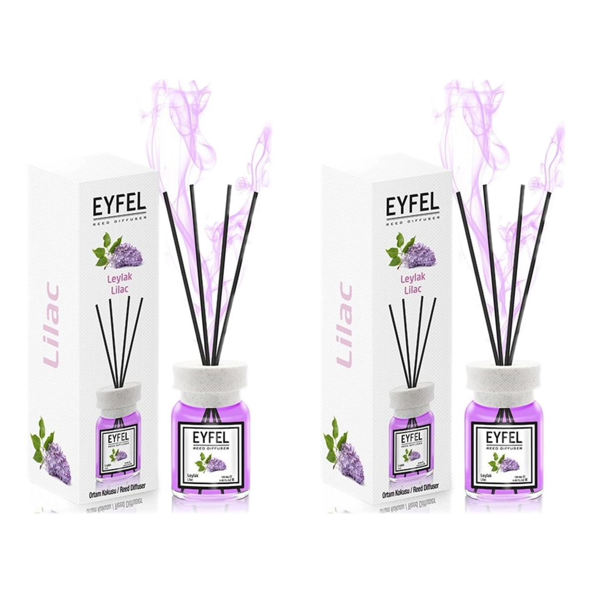 Eyfel Dyfuzor zapachowy z patyczkami Lilac 2x120ml