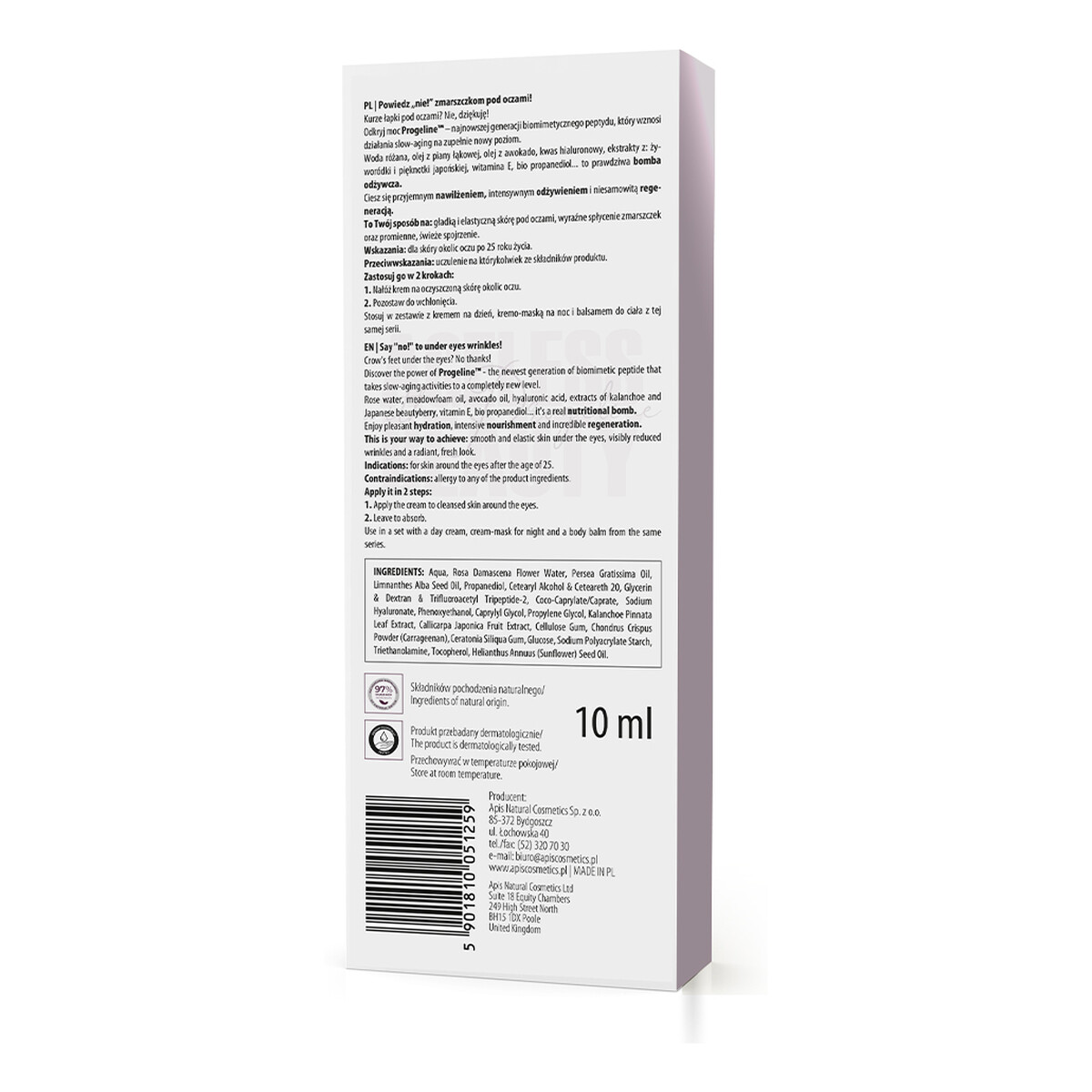 Apis Ageless Beauty with Progeline Krem pod oczy z progeliną biostymulujący 10ml