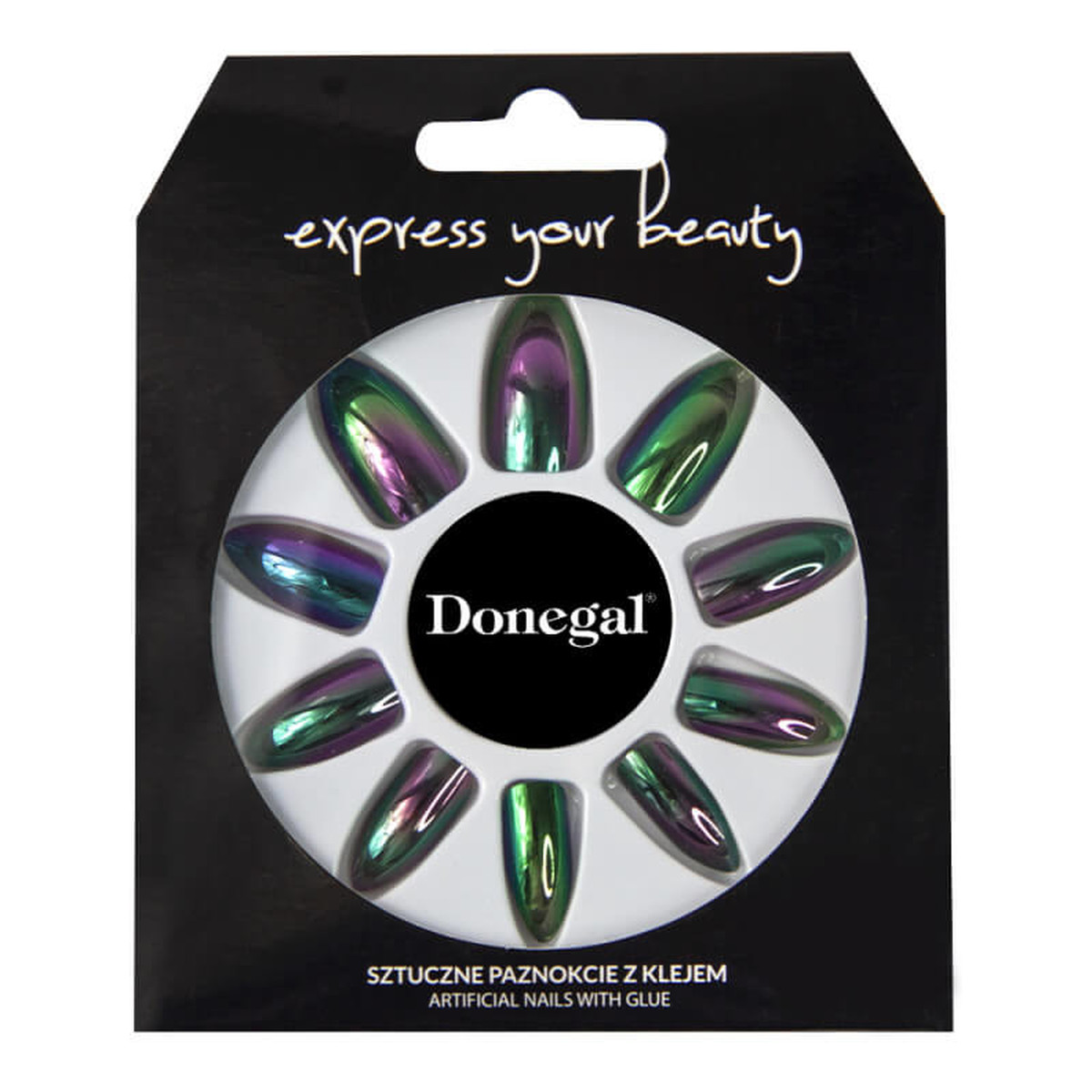Donegal sztuczne paznokcie z klejem Express Your Beauty (3039) 24 szt
