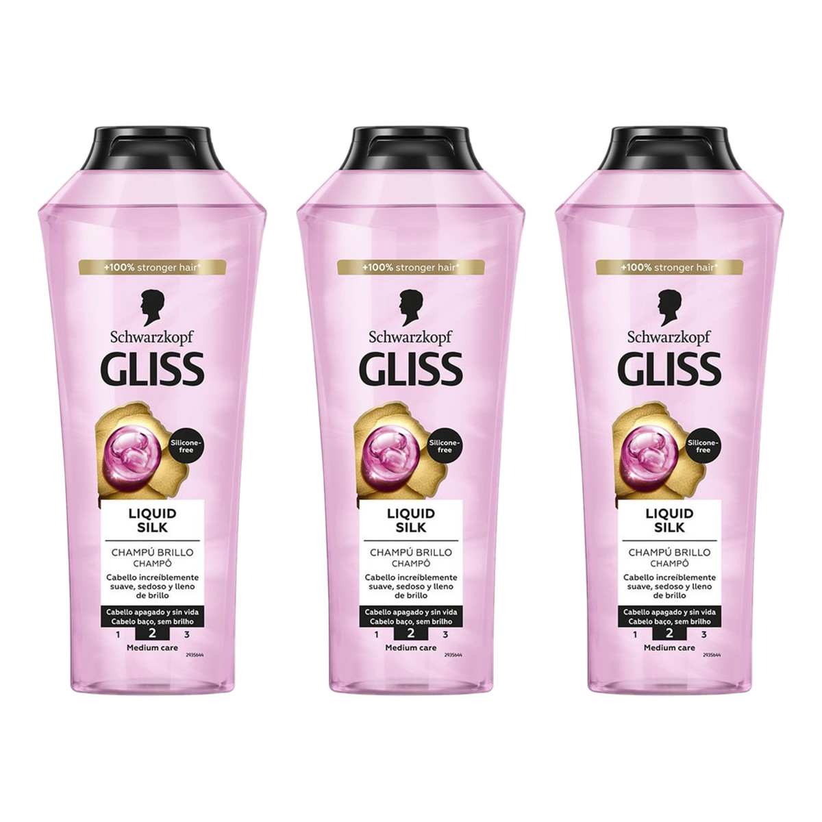 Gliss Liquid Silk Szampon do Włosów Łamliwych i Matowych 3x400ml