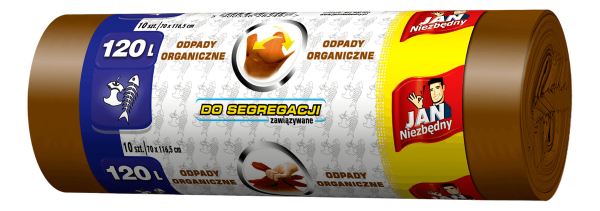 WORKI DO SEGREGACJI ŚMIECI BRĄZOWE 120L 10szt