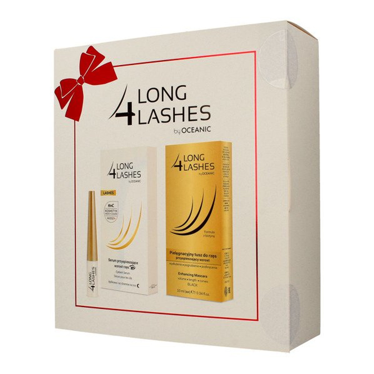 AA Long 4 Lashes Zestaw (serum przyspieszające wzrost rzęs 3ml)+ tusz do rzęs)