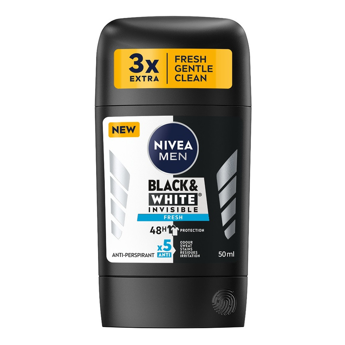 Nivea Men Black&White Invisible Fresh antyperspirant w sztyfcie 50ml
