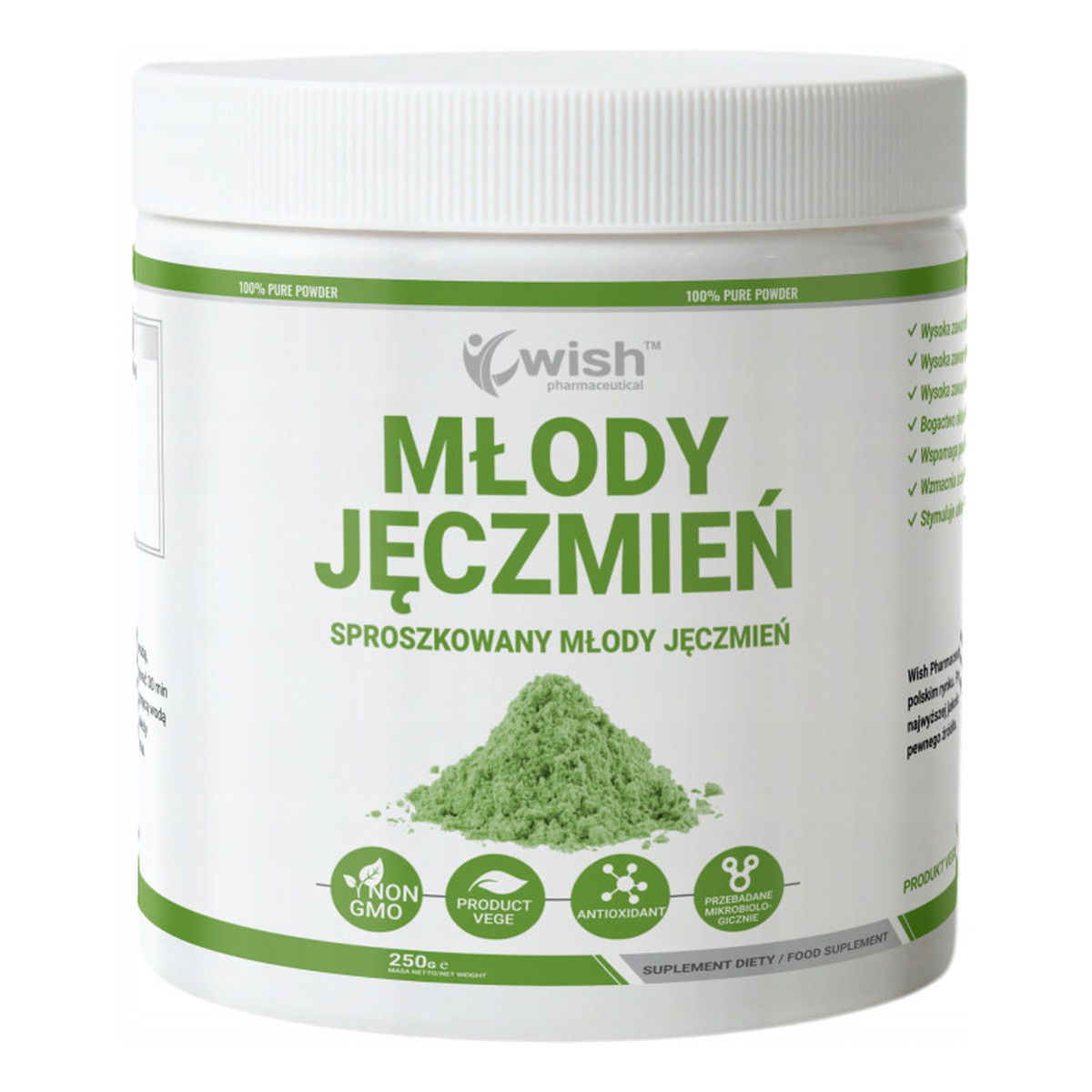 Wish Młody Jęczmień suplement diety w proszku 250g